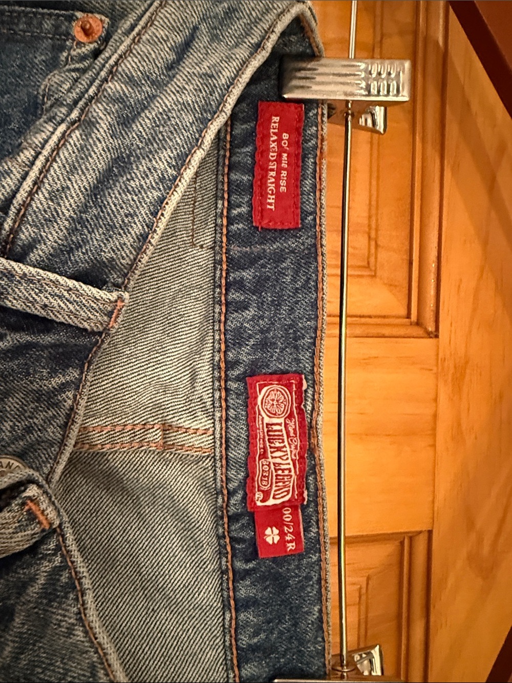 Lucky Brand Denim Straight-Leg Jeans with Embroidered Motifs and Dark Patchwork - Picture 2 of 5